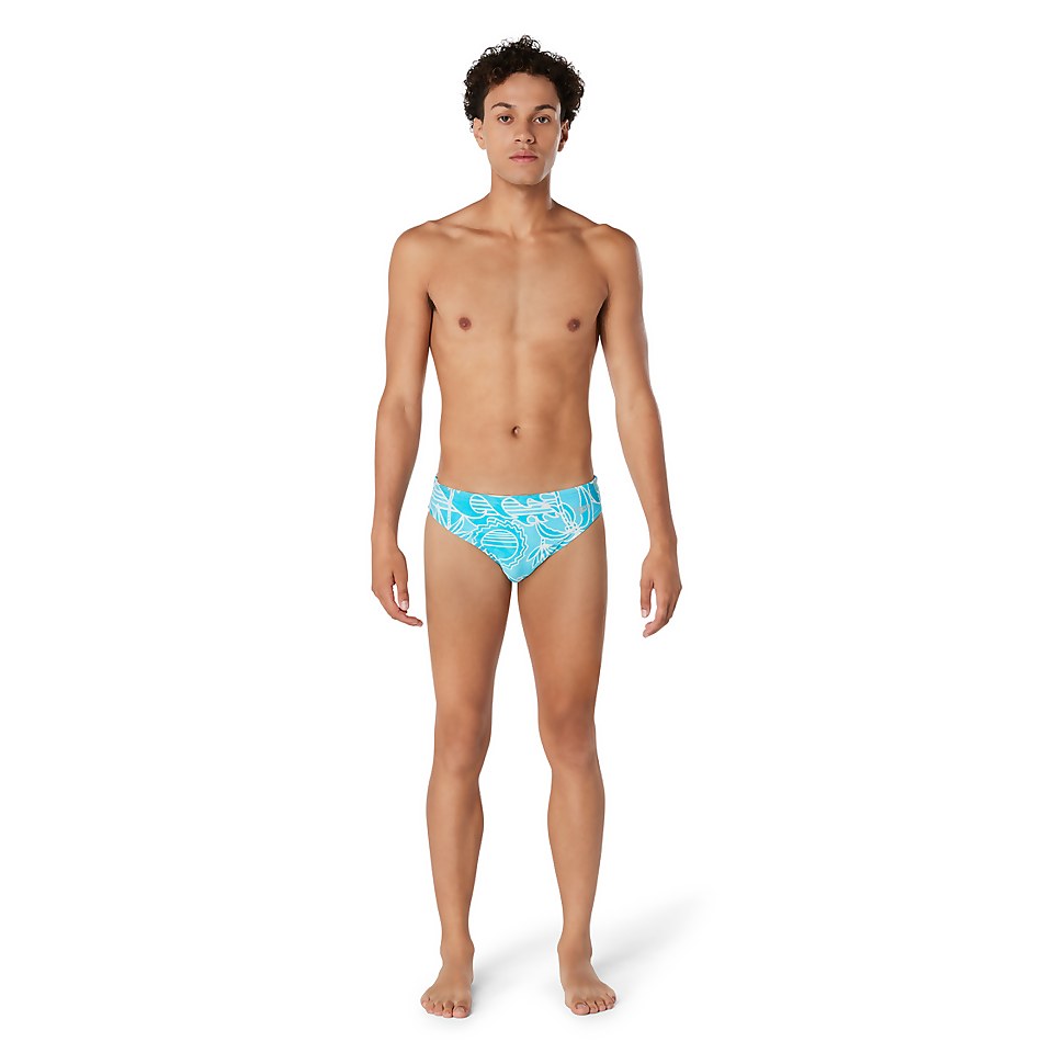 Men's Floatable Floral Print Beachstar 2" Brief Blue