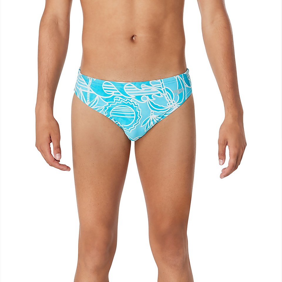 Men's Floatable Floral Print Beachstar 2" Brief Blue