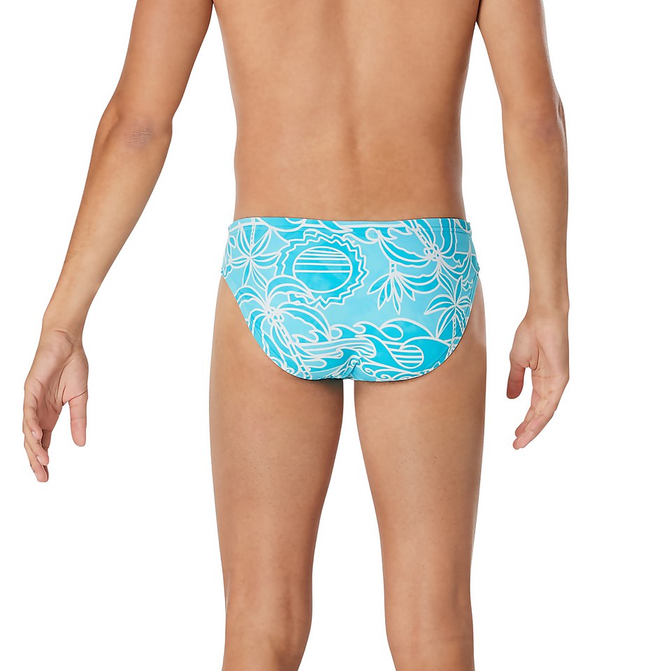 Men's Floatable Floral Print Beachstar 2" Brief Blue