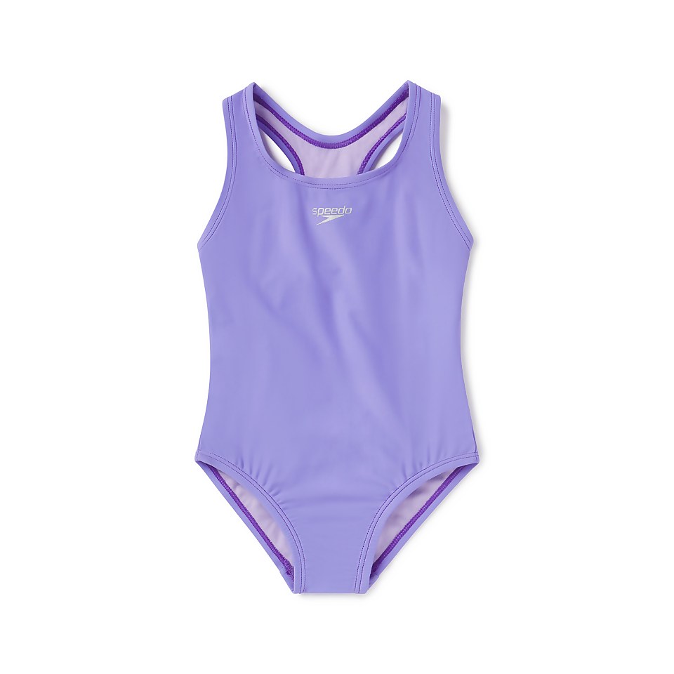 Monopièce à dos nageur couleur unie pour filles, violet