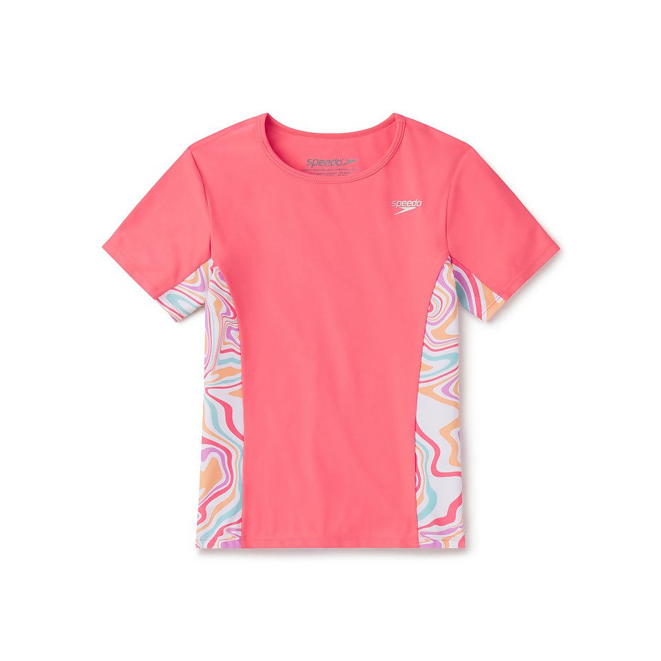 Short Sleeve Print Splice Rashguard