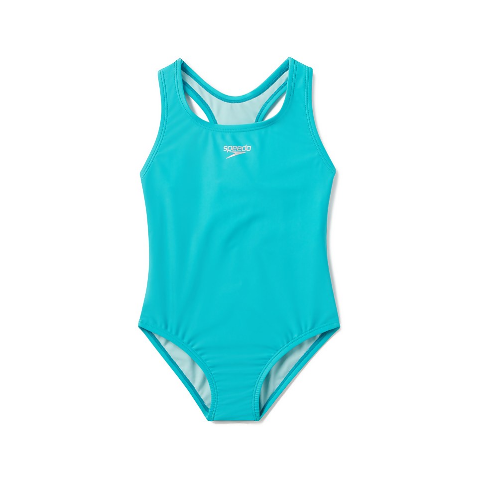 Girl's Solid Racerback One Piece Blue