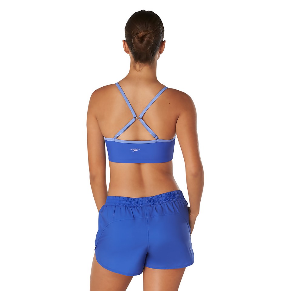 Women's Colorblock Woven Short Purple