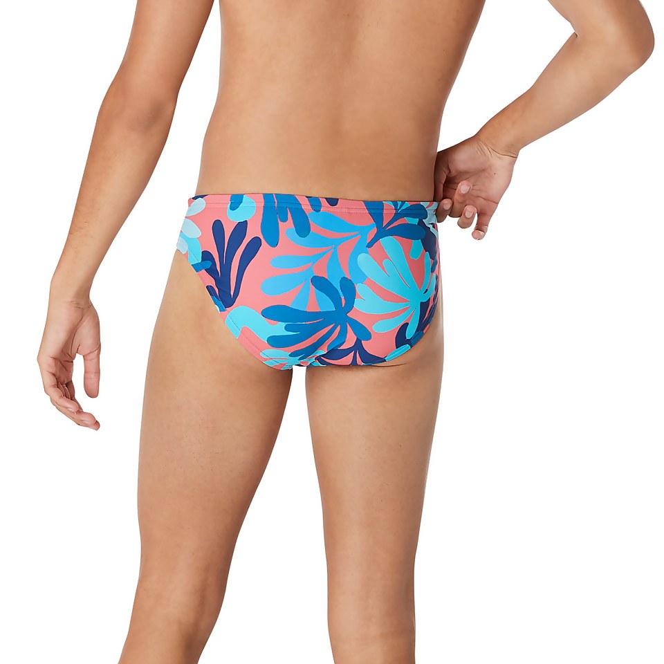 Men's Floatable Floral Print Beachstar Brief 2" Blue