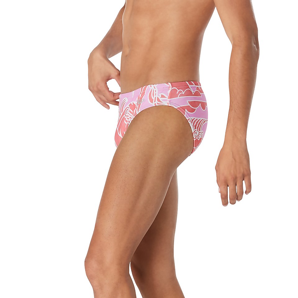 Men's Floatable Floral Print Beachstar Brief 2" Pink