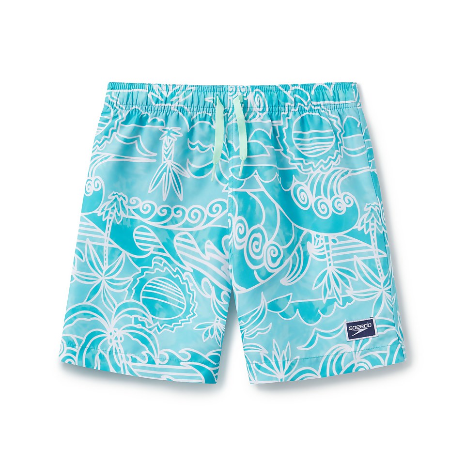Boys Camo Cover Redondo 15" Volley Swim Trunks Green
