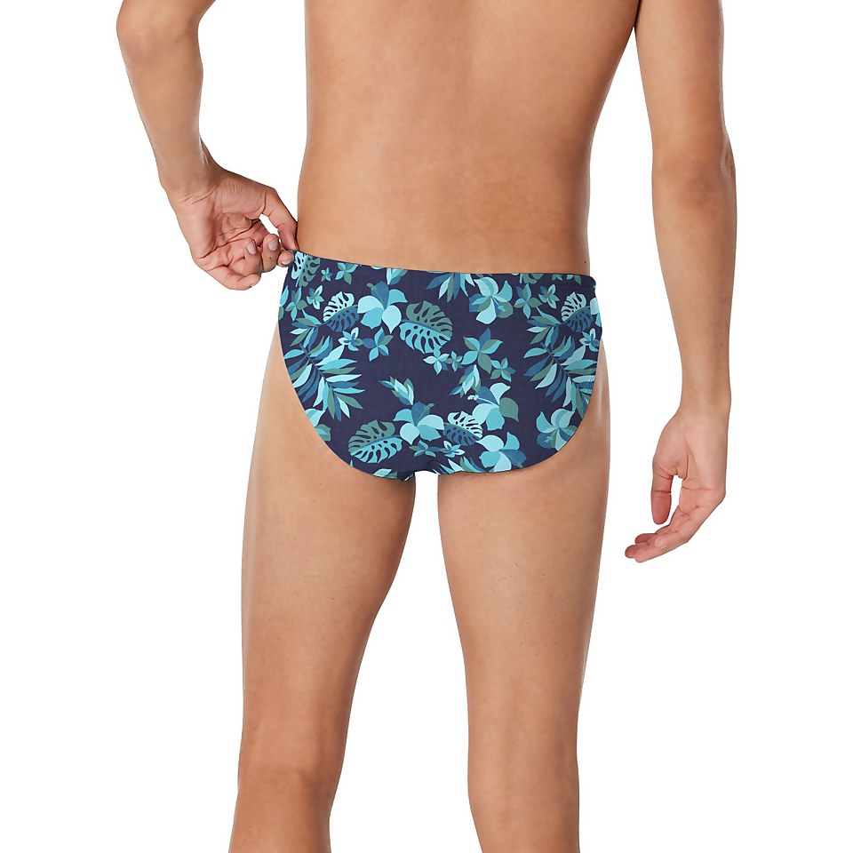 Men's Floatable Floral Print Beachstar Brief 2" Navy