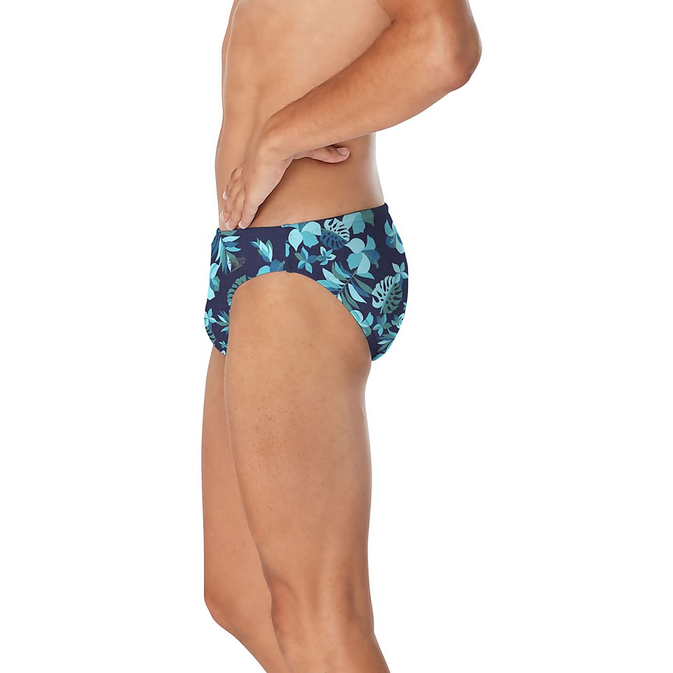 Men's Floatable Floral Print Beachstar 2" Brief Navy