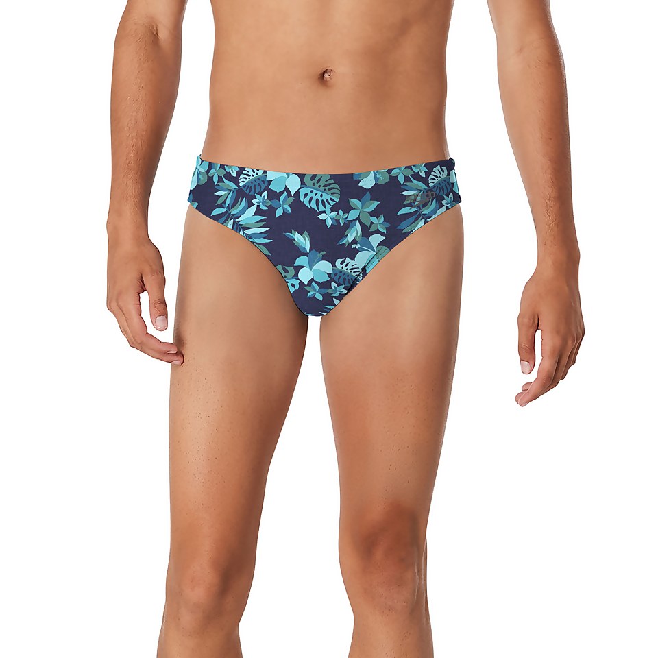 Men's Floatable Floral Print Beachstar Brief 2" Navy