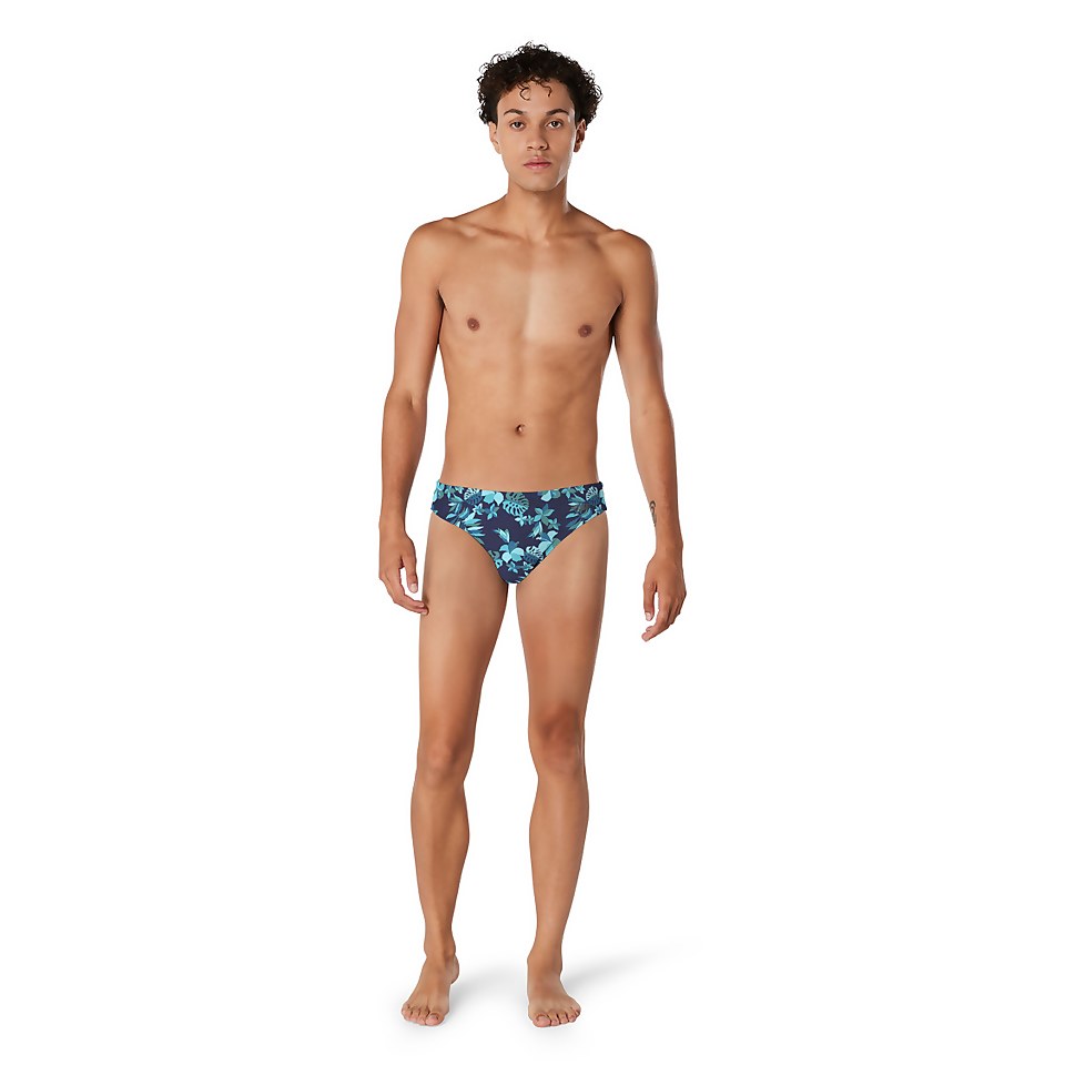 Men's Floatable Floral Print Beachstar 2" Brief Navy
