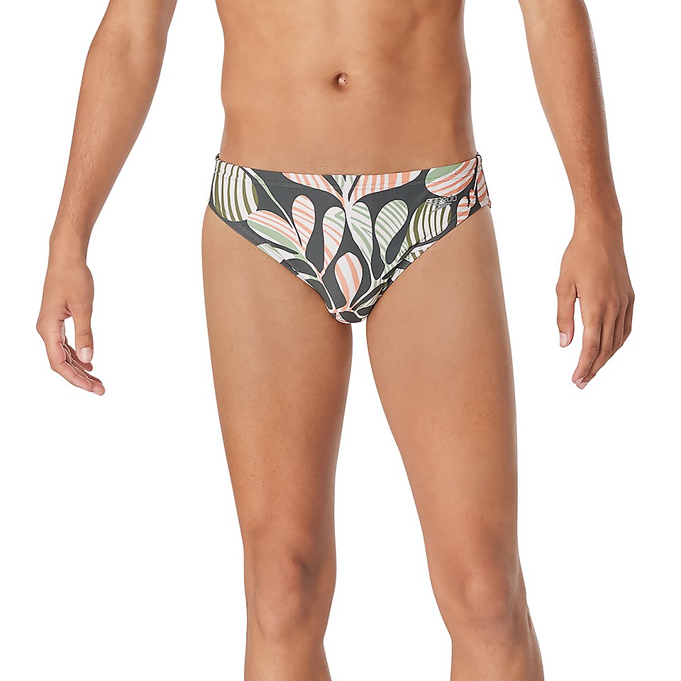 Men's Floatable Floral Print Beachstar Brief 2" Gray