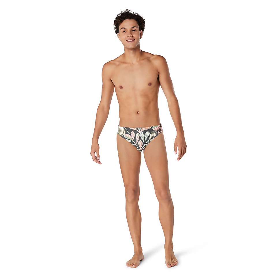Men's Floatable Floral Print Beachstar 2" Brief Gray