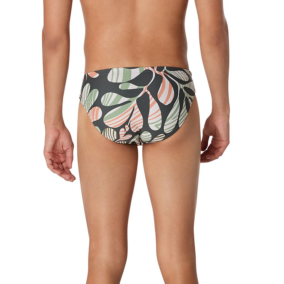 Men's Floatable Floral Print Beachstar 2" Brief Gray