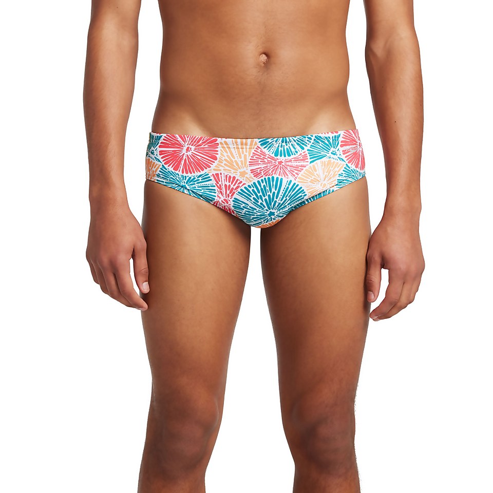 Men's Printed One Brief Blue/Orange/Pink