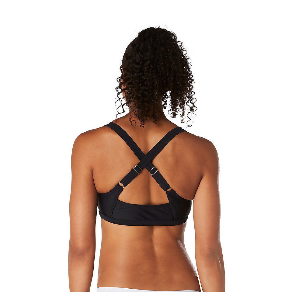 Women's Solid Quantum Fusion Bikini Top Black