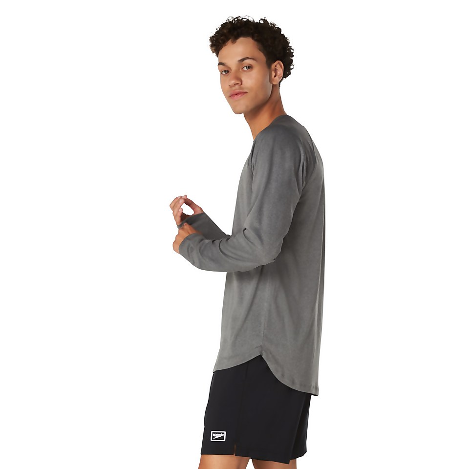 Maillot dermoprotecteur de bain manches longues Speedo pour hommes, gris