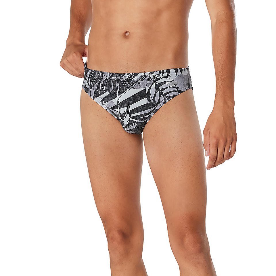 Men's Floatable Floral Print Beachstar Brief 2" Gray