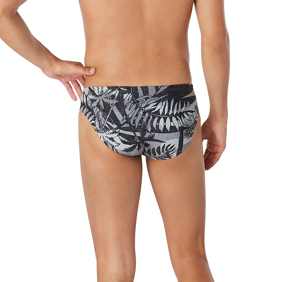 Men's Floatable Floral Print Beachstar Brief 2" Gray