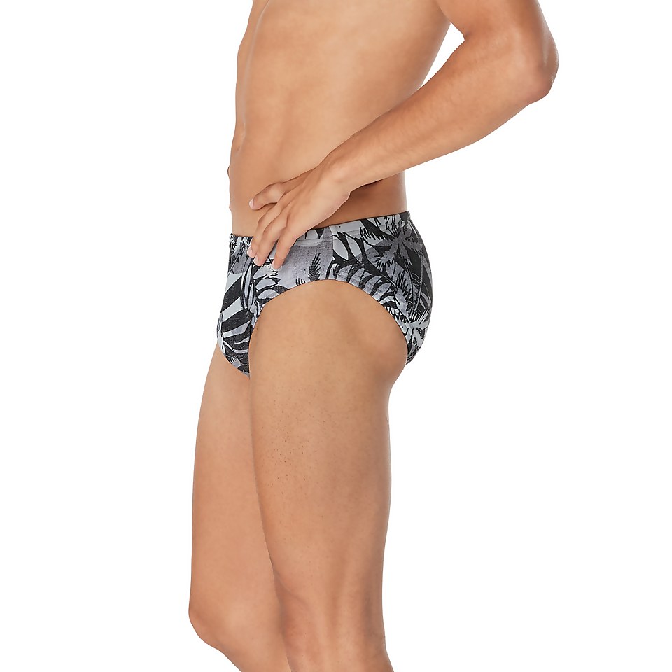 Men's Floatable Floral Print Beachstar Brief 2" Gray
