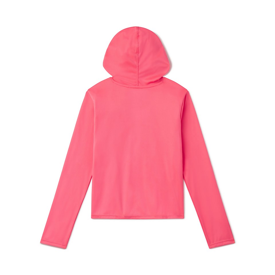 Girl's Kid's Long Sleeve Hooded Swim Tee Pink