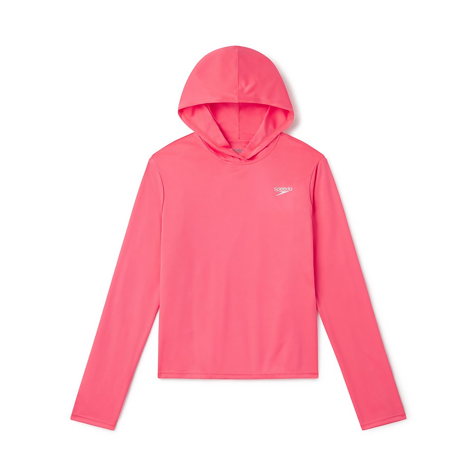 Girl's Kid's Long Sleeve Hooded Swim Tee Pink