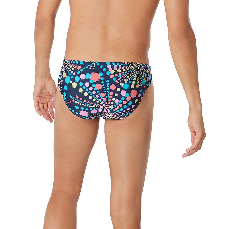 Men's Floatable Floral Print Beachstar Brief 2" Blue