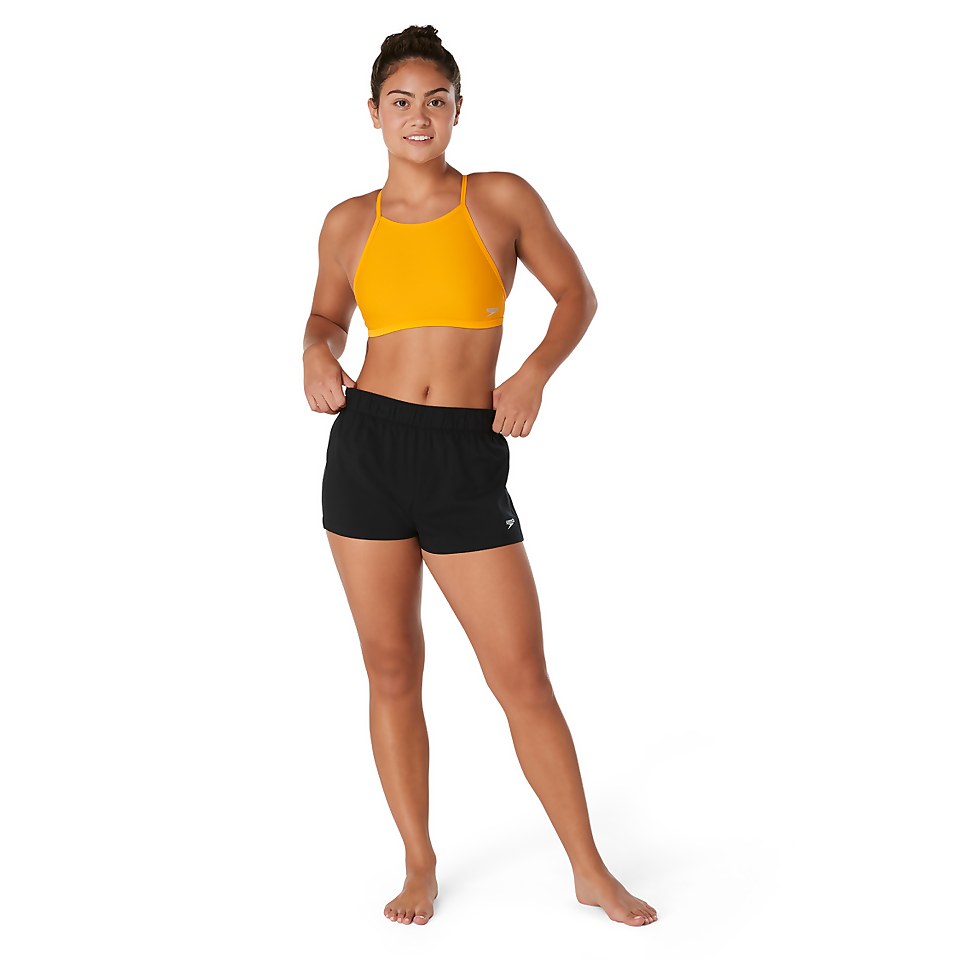 Women's Solid Volley Swim Shorts Black