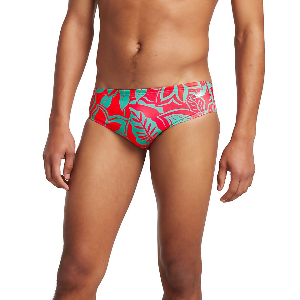 Men's Printed One Brief Green