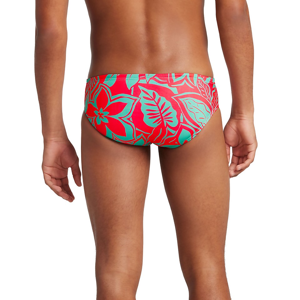 Men's Printed One Brief Green