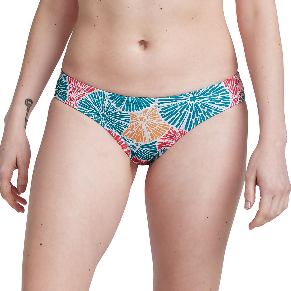 Women's Printed Cheeky Hipster Bikini Bottom Pink