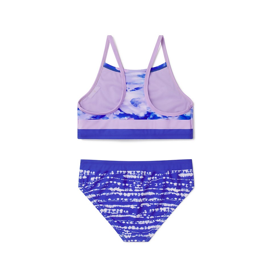 Ensemble bikini à motif imprimé pour filles, violet