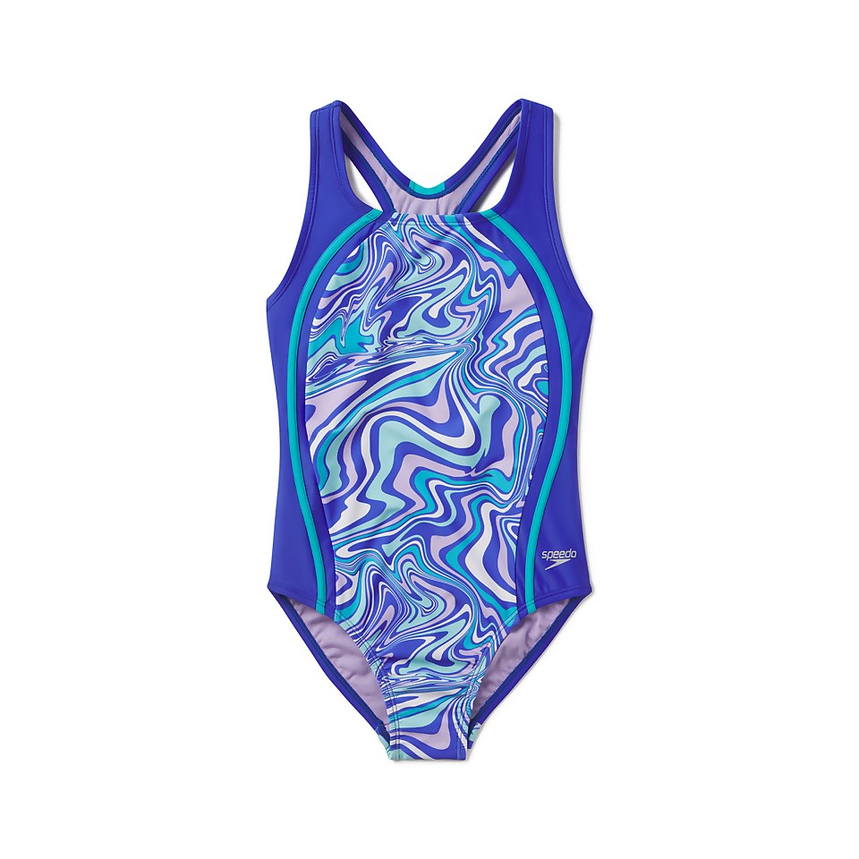 Monopièce à motif imprimé Sport Splice pour filles, bleu