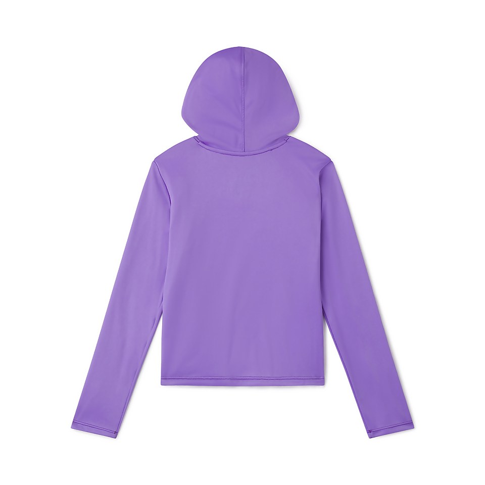 Girl's Kid's Long Sleeve Hooded Swim Tee Purple