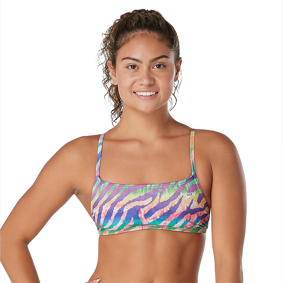 Women's Pride Printed Strappy Bikini Top Purple/Blue
