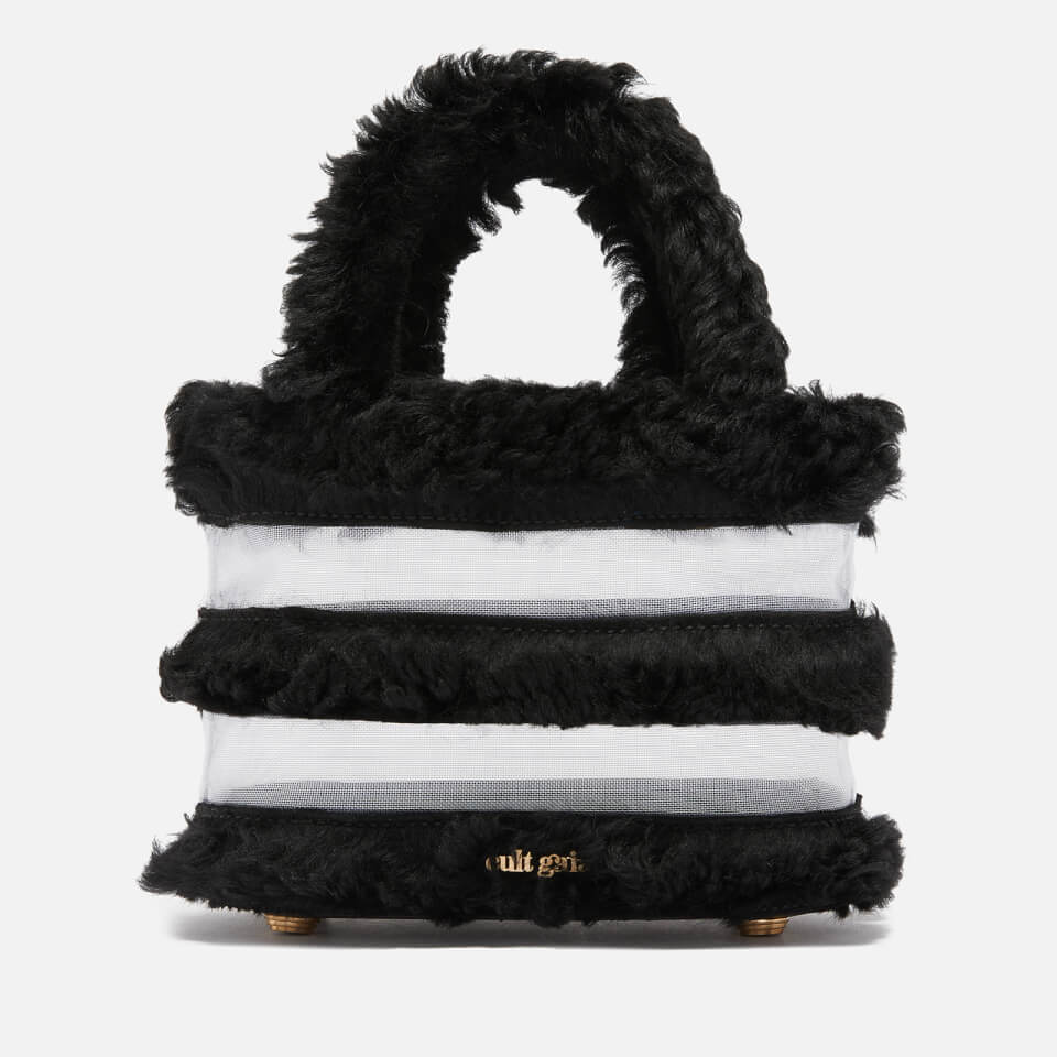 Cult Gaia Laleh Shearling and Mesh Bag