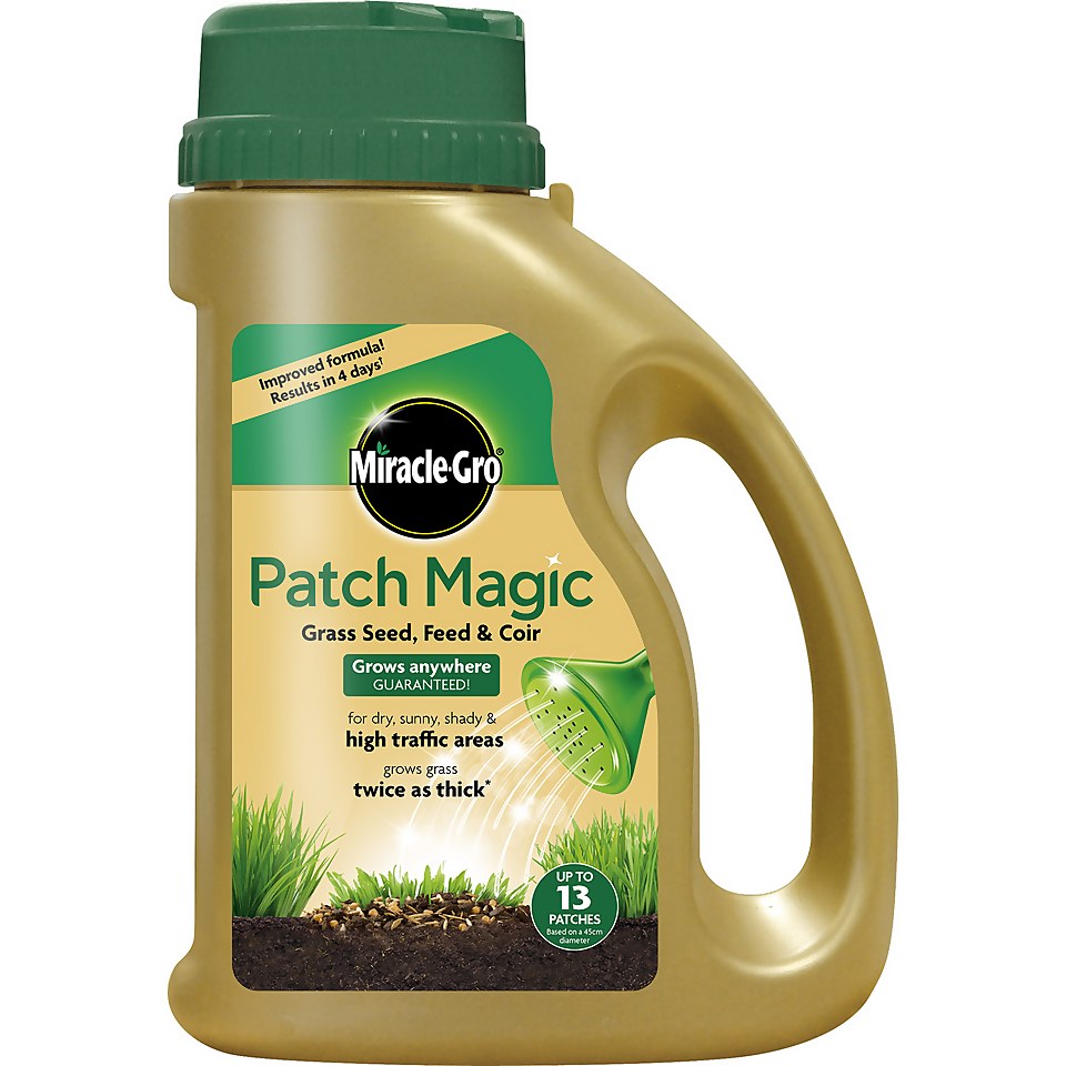 Miracle-Gro Patch Magic Grass Seed, Feed & Coir - 1015g