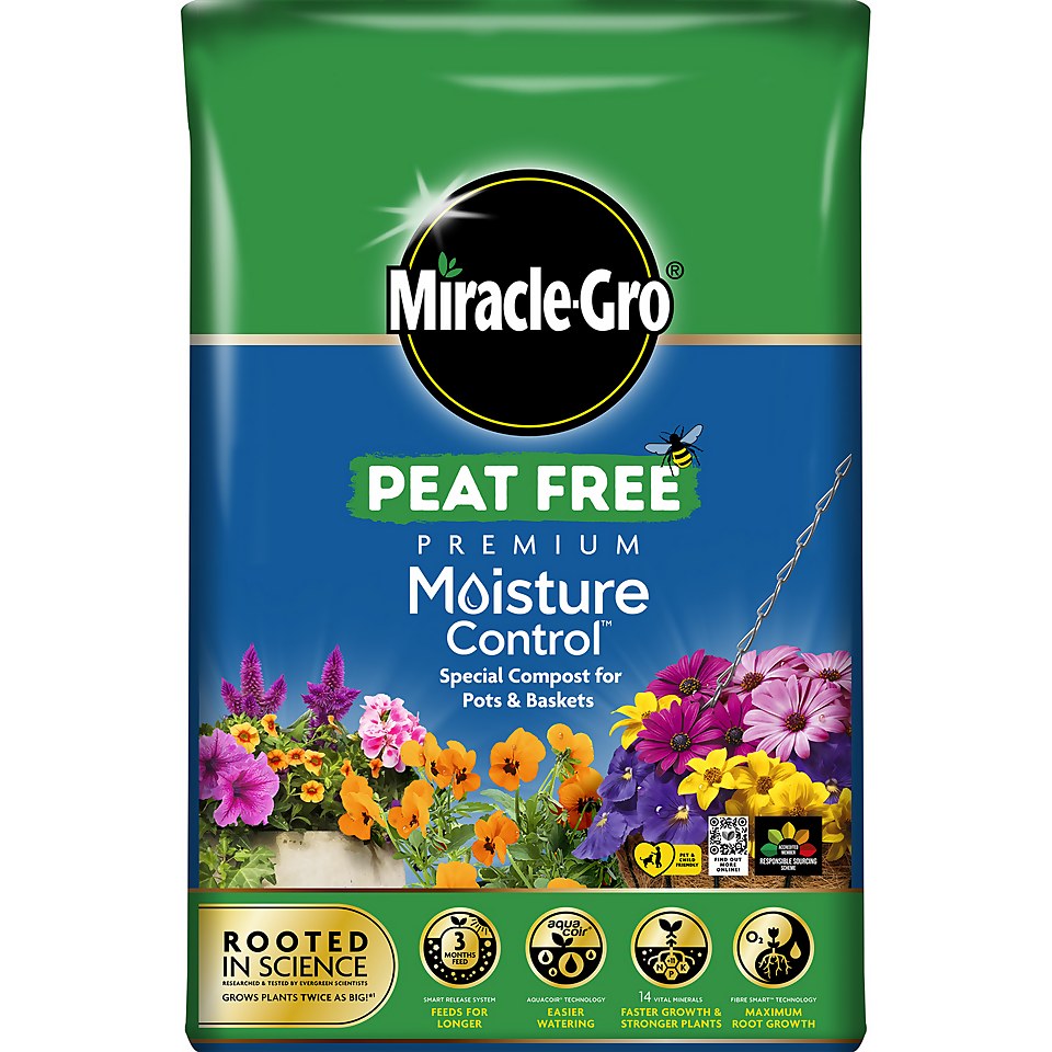 Miracle-Gro Peat Free Premium Moisture Control - 40L