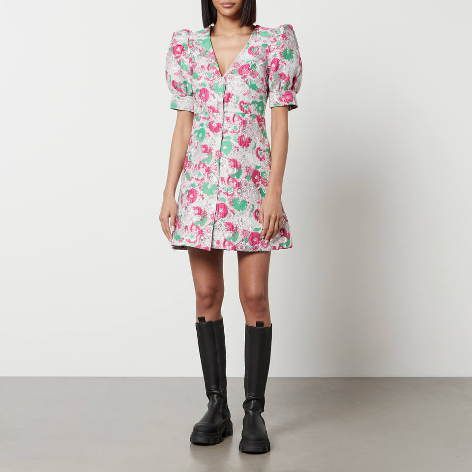 Ganni floral mini dress store