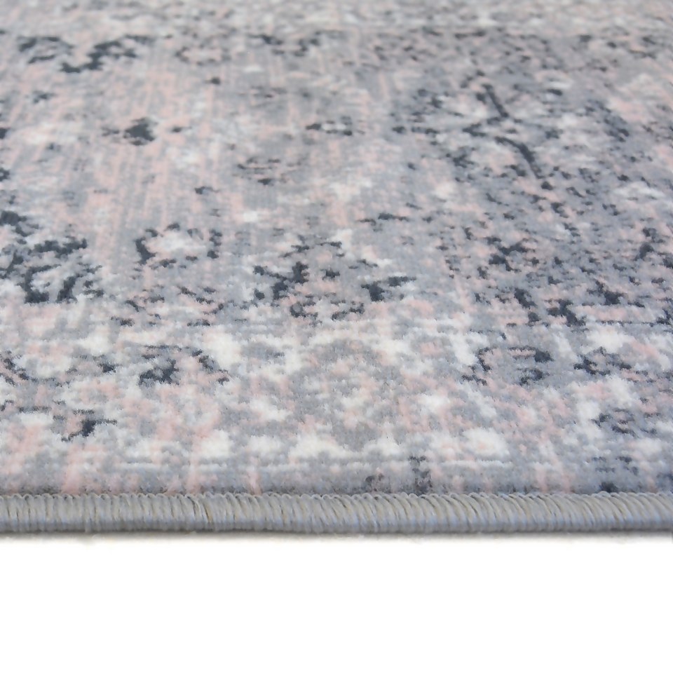 Traditional Rug Grey & Pink 160x230cm Homebase