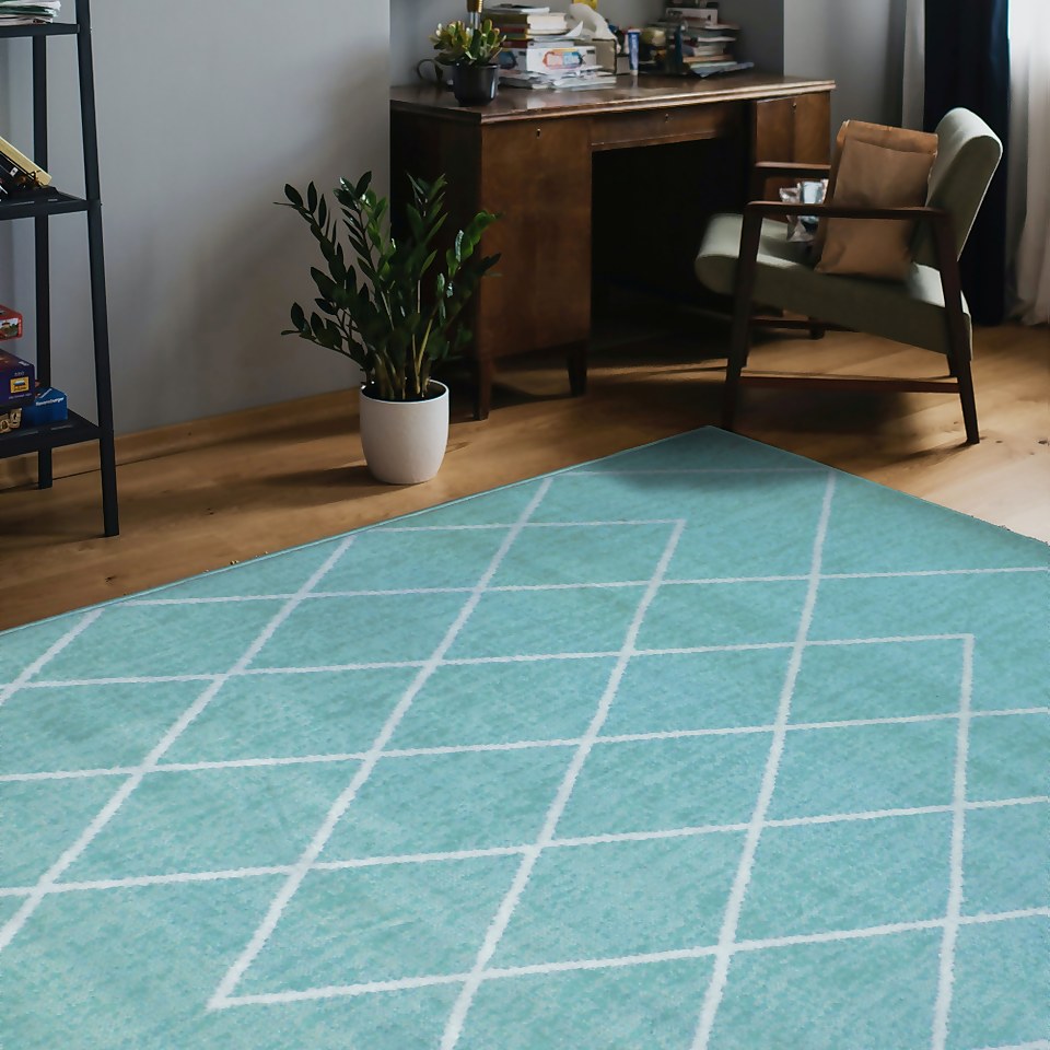 Maestro Berber Rug Teal 120x170cm Homebase