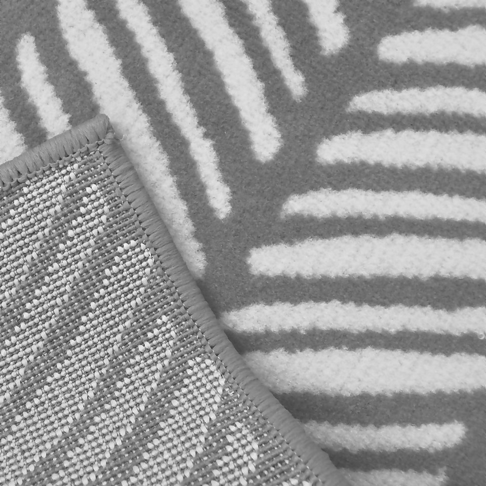 Herringbone Rug Silver 160x230cm Homebase