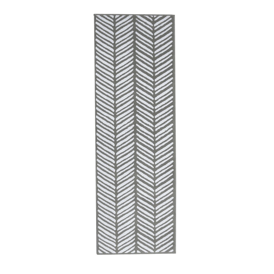 Herringbone Runner - Silver - 60x180cm