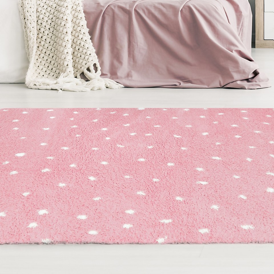 Snug Spotty Rug - Pink - 160x230cm