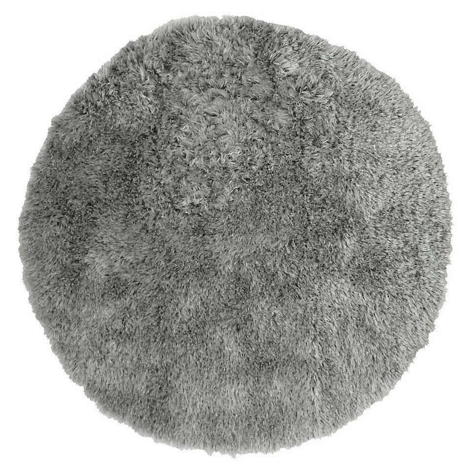 Soft Washable Circle Rug - Grey - 100cm