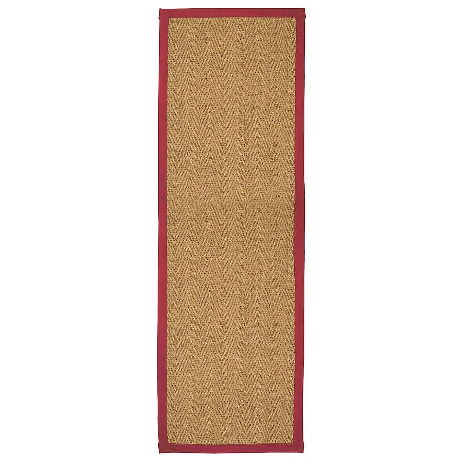 Herringbone Runner with Border - Red - 60x180cm