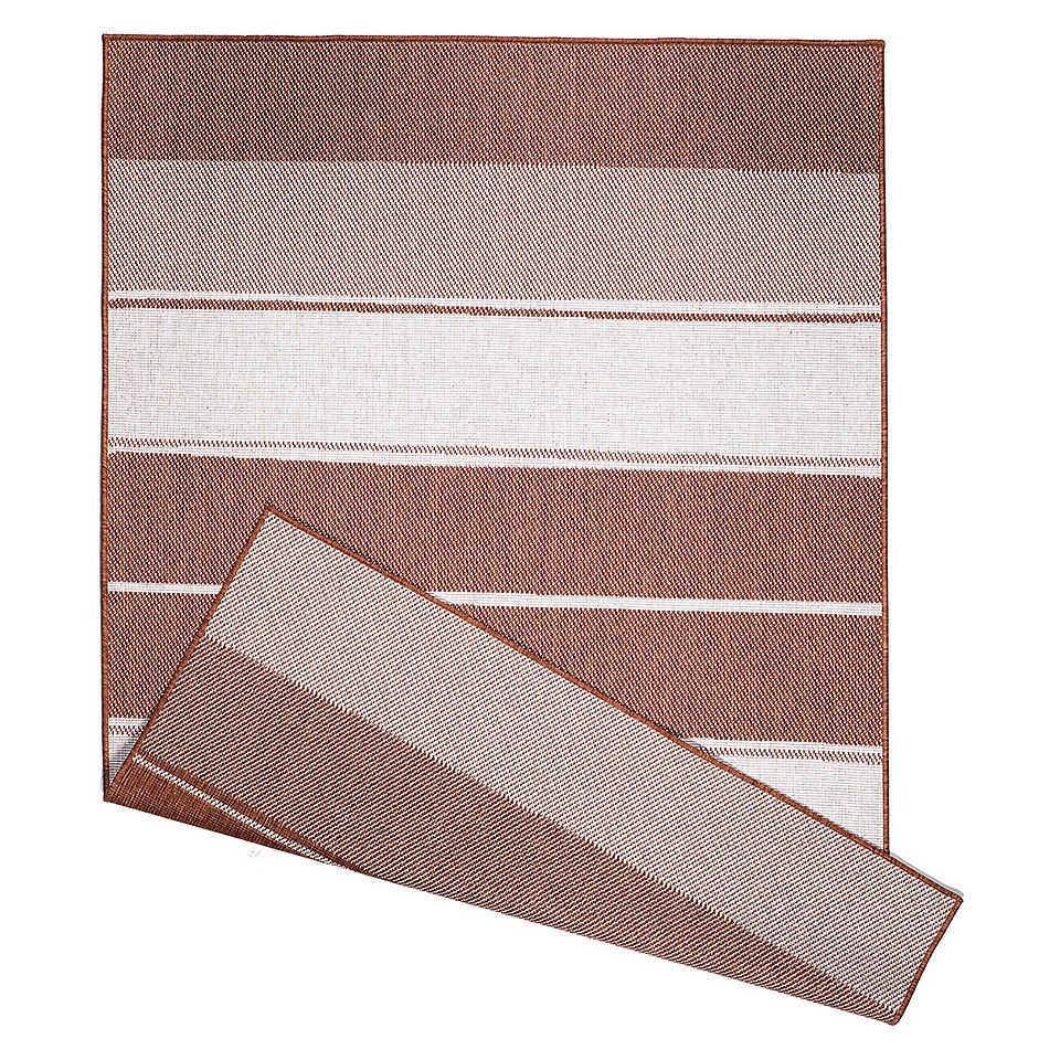 Duo Weave Indoor/Outdoor Rug - Stripe Rust - 120x170cm