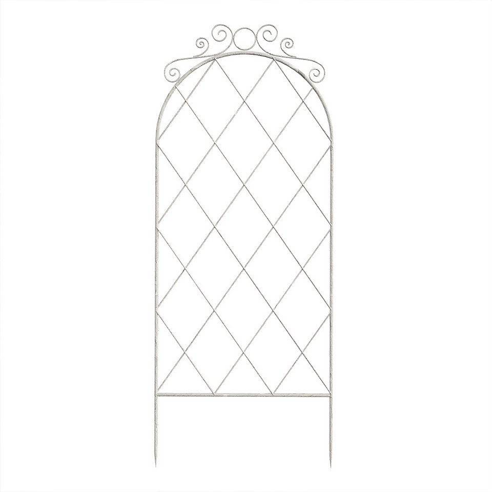 French Country Scroll Trellis - White