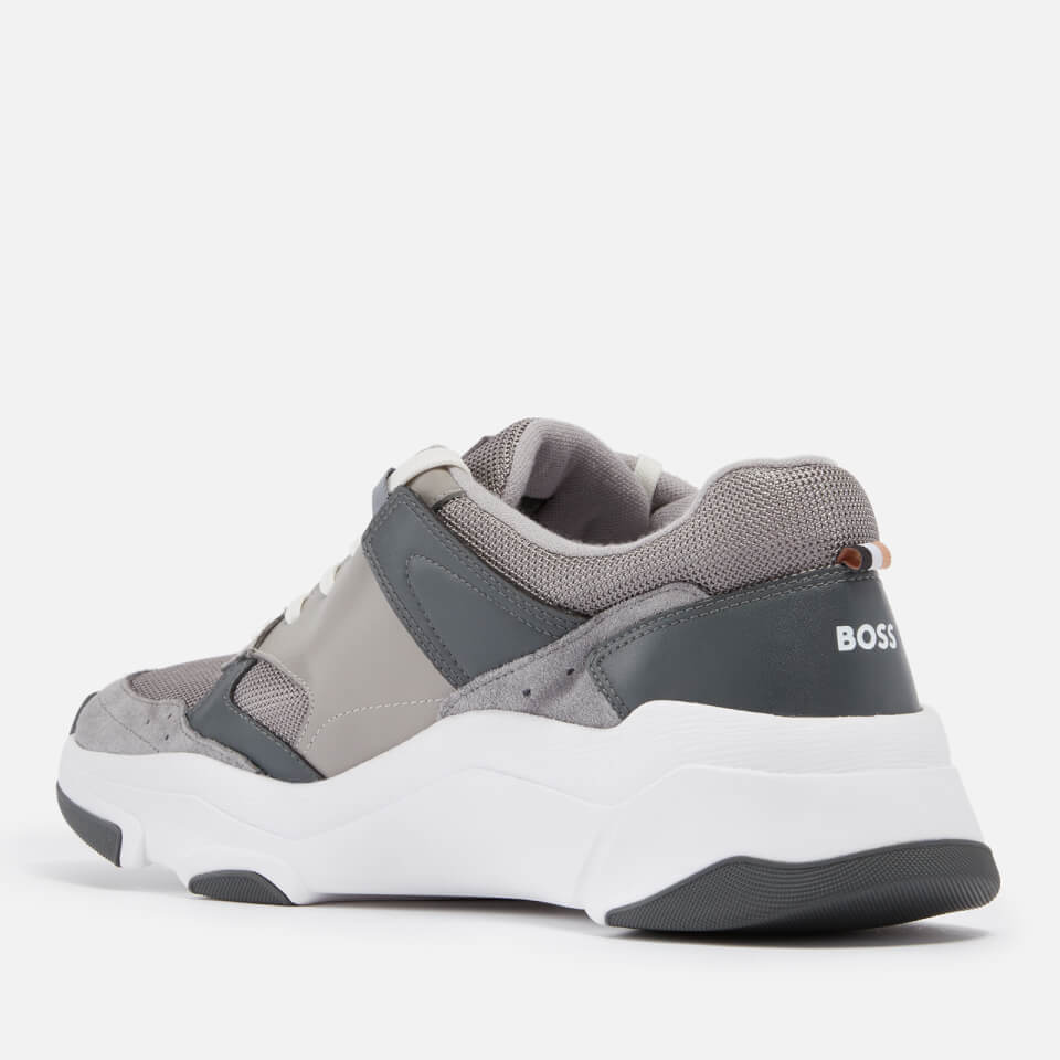 BOSS Men's Asher Suede, Leather and Mesh Trainers