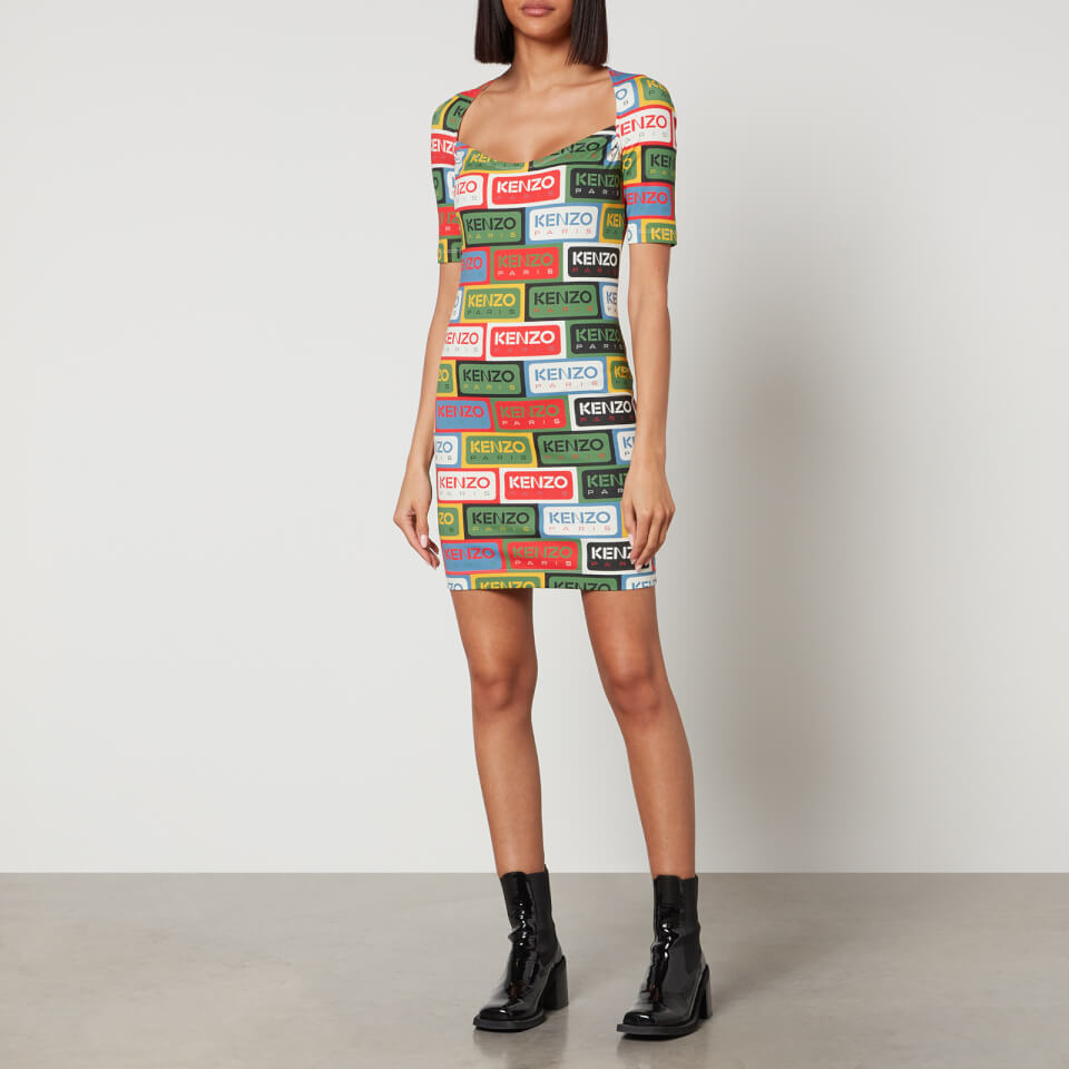 最安値級価格 Logo-Print KENZO Jersey Coggles | XS - Dress Mini スーツ・フォーマル・ドレス