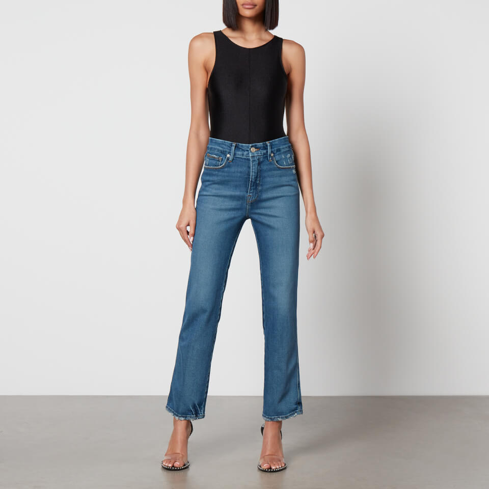 Good American Good Curve Stretch Denim Straight Leg Jeans US 2 UK 6 Coggles